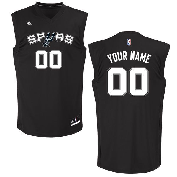 Men San Antonio Spurs Adidas Black Custom Chase NBA Jersey